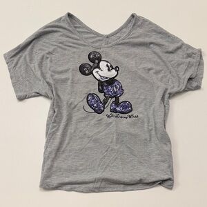 Women’s Grey and Purple Mickey Tee